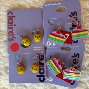 Claire's Silver and White Earring Hooks